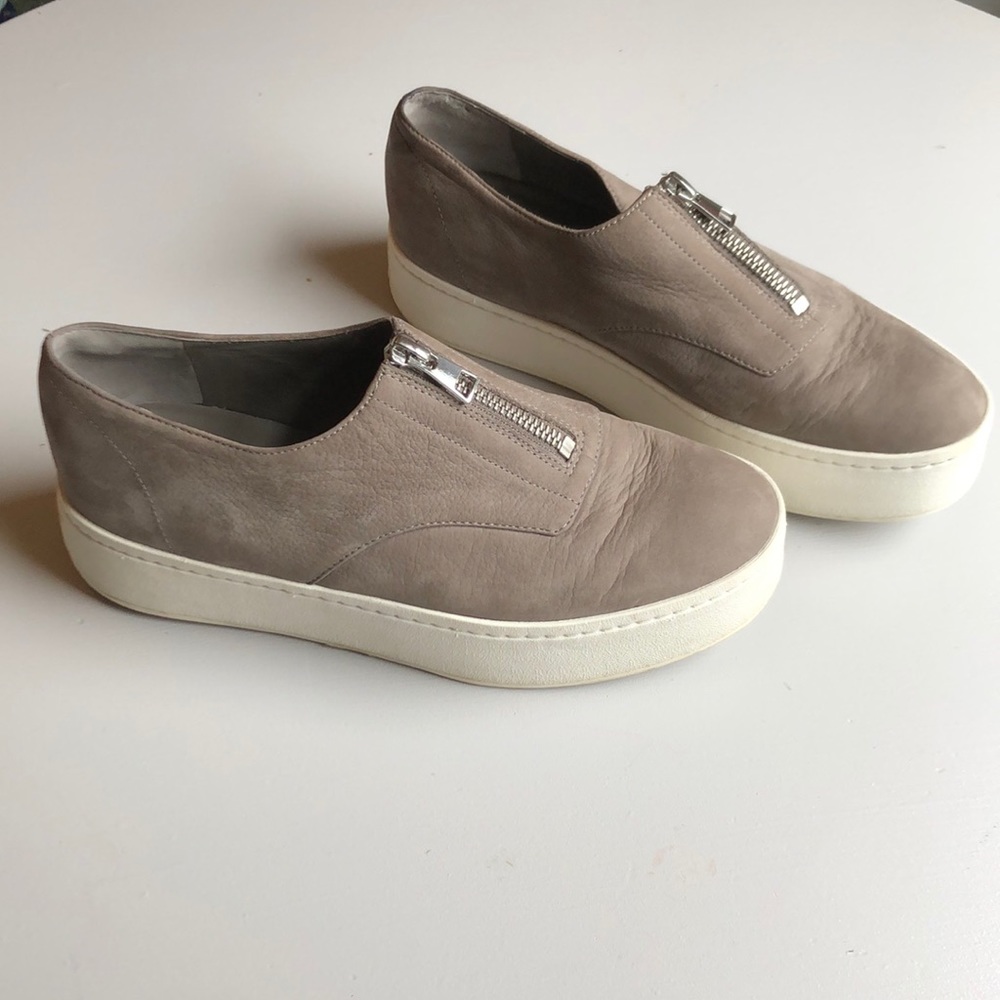 Vince grey suede zip up sneaker